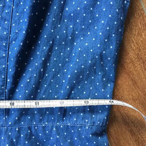 Kensie Chambray Polka Dot Peplum Retro Pin-Up Top S - Picture 12 of 13